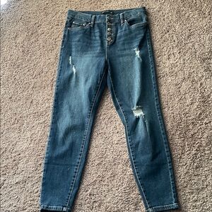 High Rise Distressed Denim Jeans